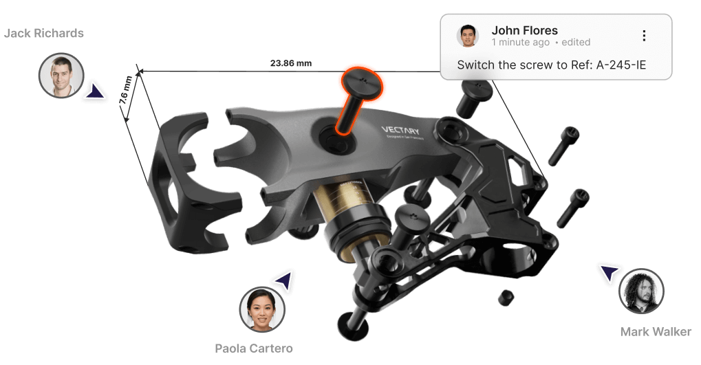 Vectary 3D collaboration interface with comments